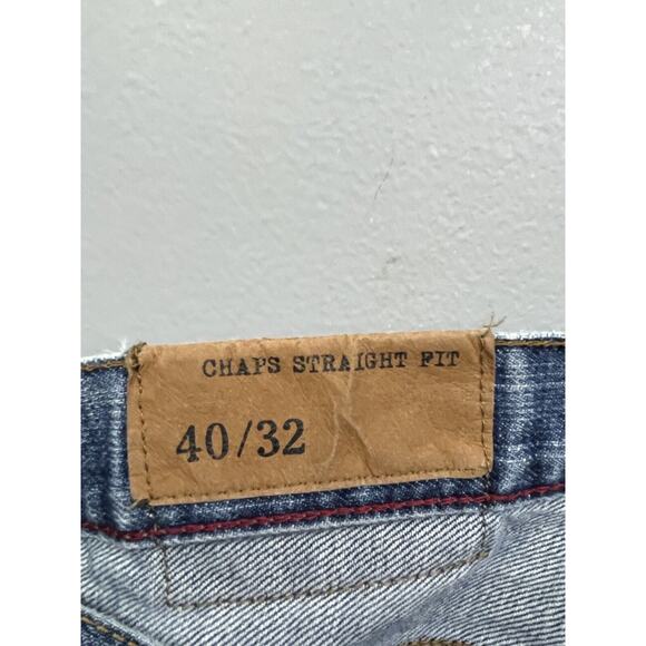 Chaps Jeans Mens Size 40x32 Straight Fit‎ Denim Blue Casual - Picture 8 of 9